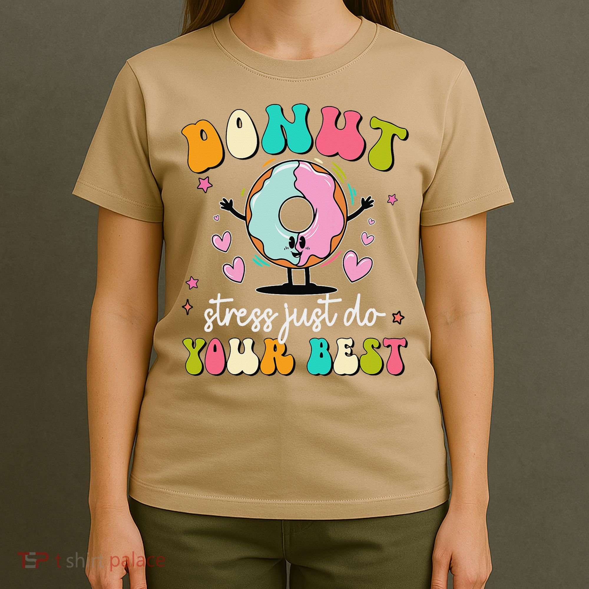 Groovy Donut Stress Do Your Best Teacher Test Day T-Shirt