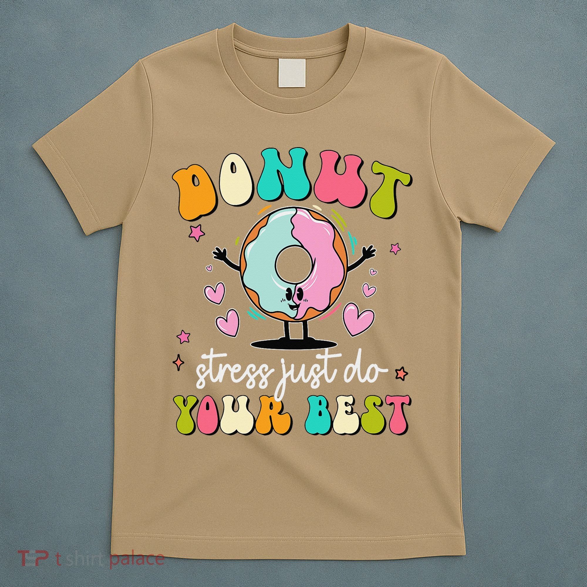 Groovy Donut Stress Do Your Best Teacher Test Day T-Shirt