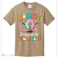 Groovy Donut Stress Do Your Best Teacher Test Day Kids T-Shirt thumb 0