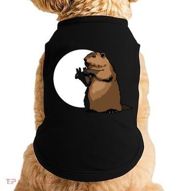 Groundhog Day Shadow Puppet Funny Gift Doggie Tank