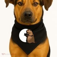 Groundhog Day Shadow Puppet Funny Gift USA-Made Doggie Bandana thumb 1