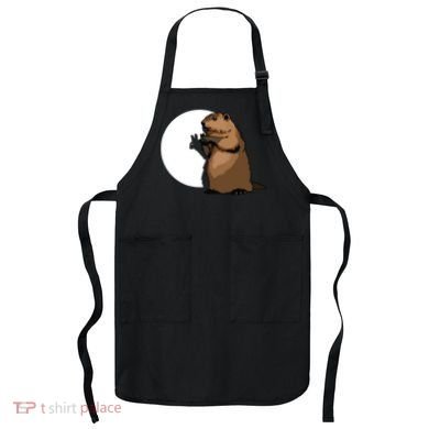 Groundhog Day Shadow Puppet Funny Gift Apron