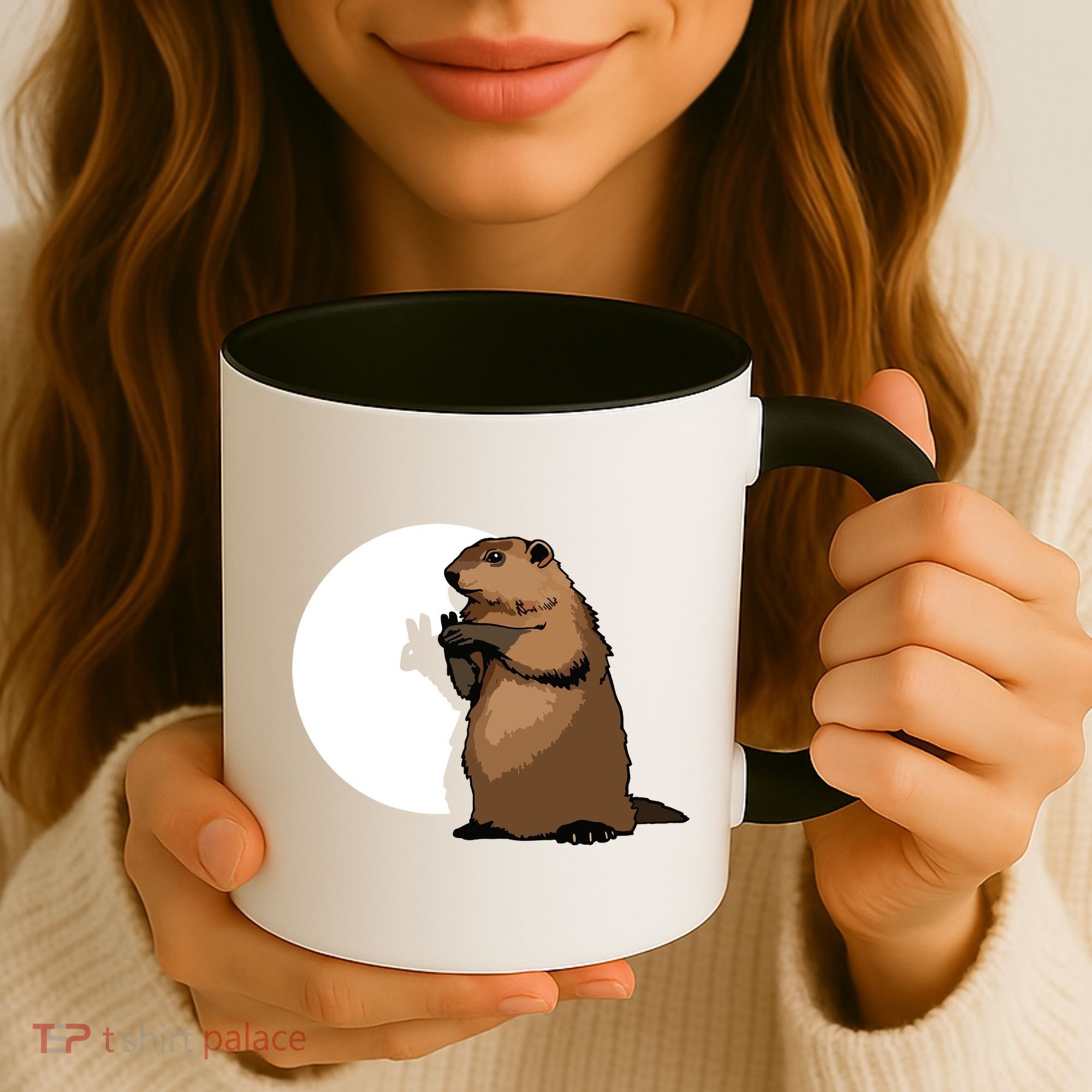 Groundhog Day Shadow Puppet Funny Gift Coffee Mug