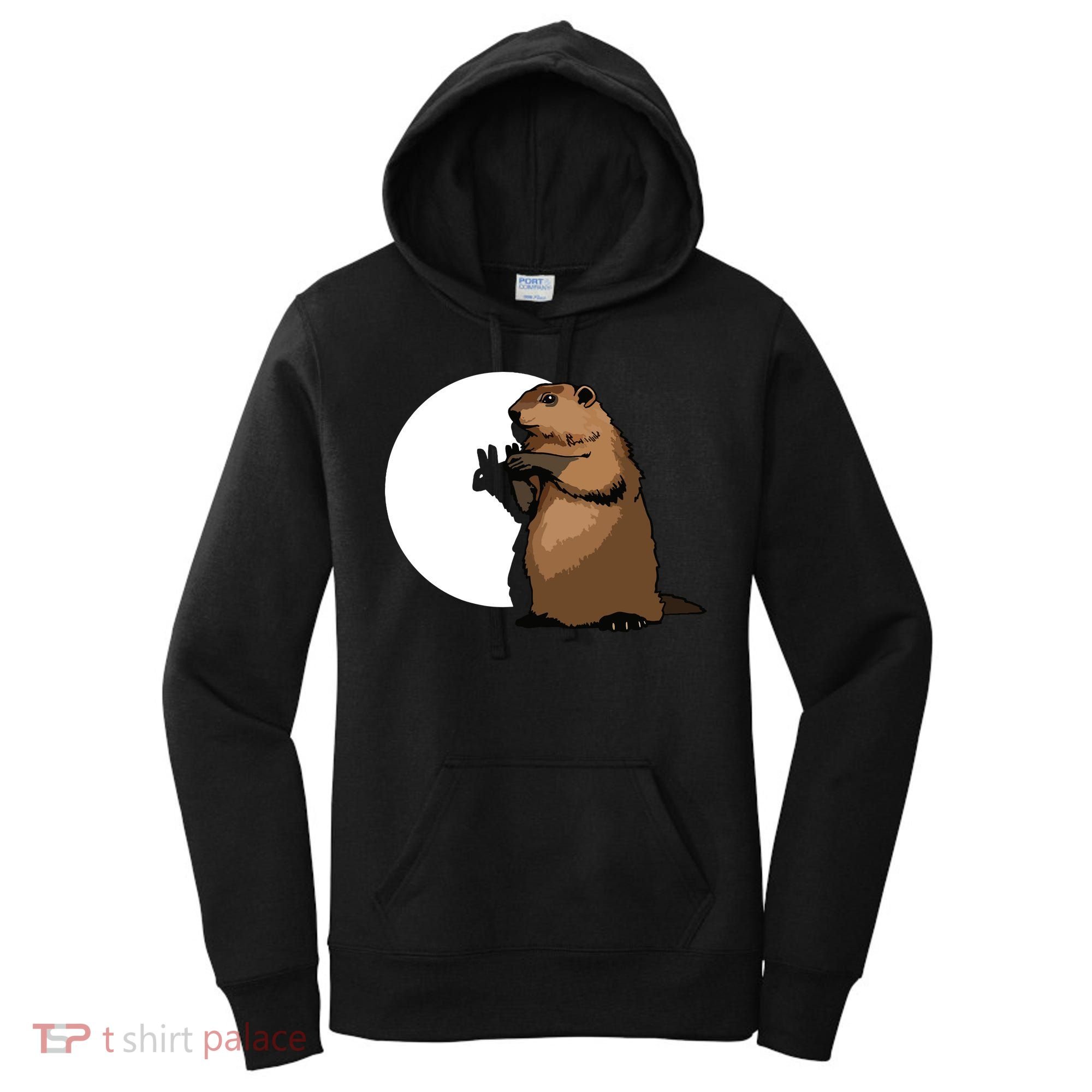 Groundhog Day Shadow Puppet Funny Gift Women's Hoodie