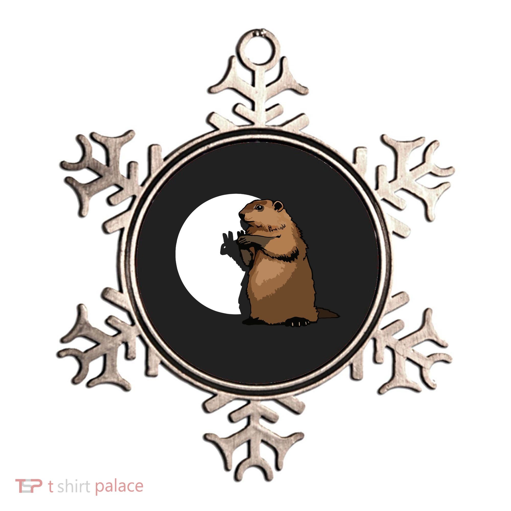 Groundhog Day Shadow Puppet Funny Gift Ornament