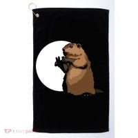 Groundhog Day Shadow Puppet Funny Gift Golf Towel thumb 0