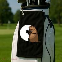 Groundhog Day Shadow Puppet Funny Gift Golf Towel thumb 2