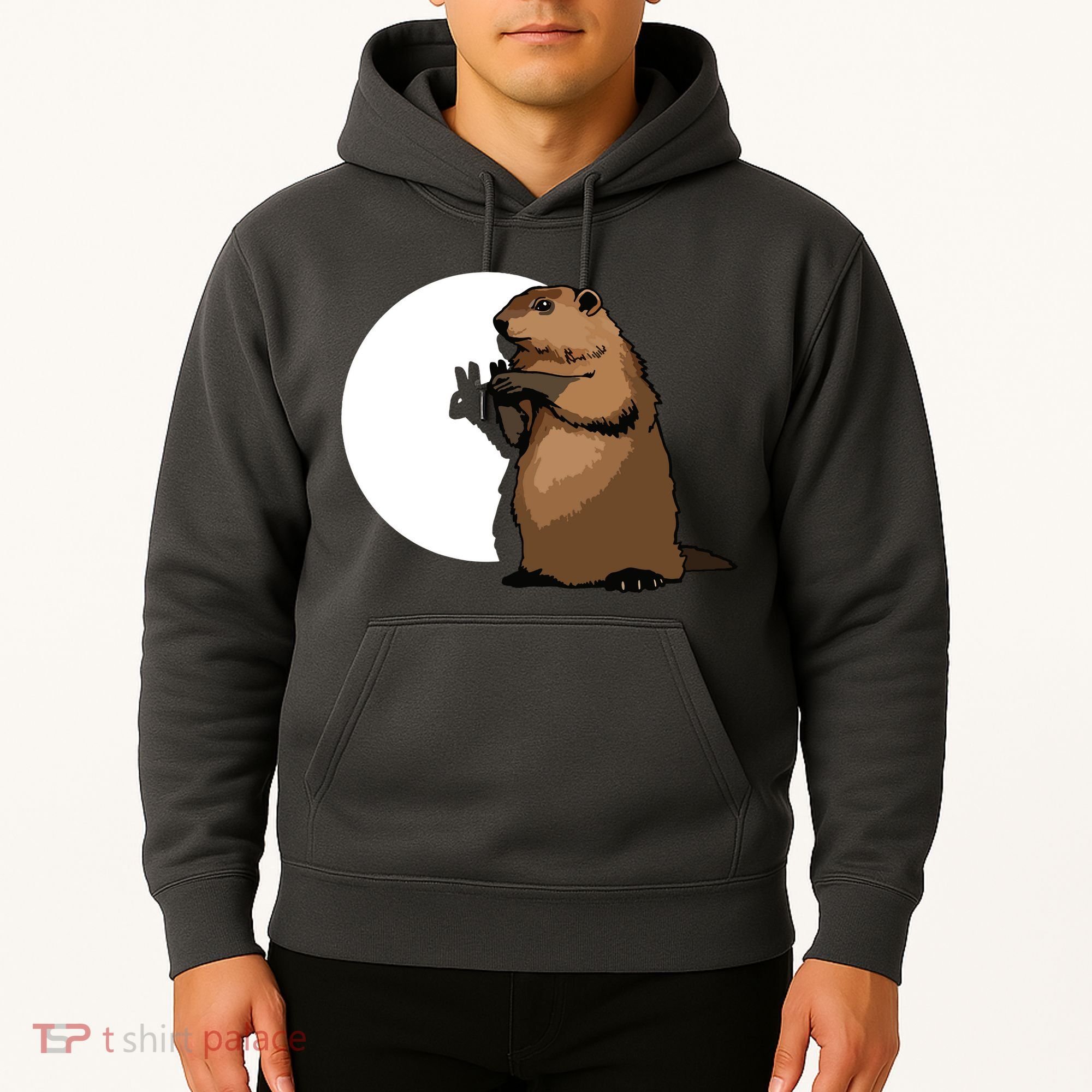 Groundhog Day Shadow Puppet Funny Gift Hoodie