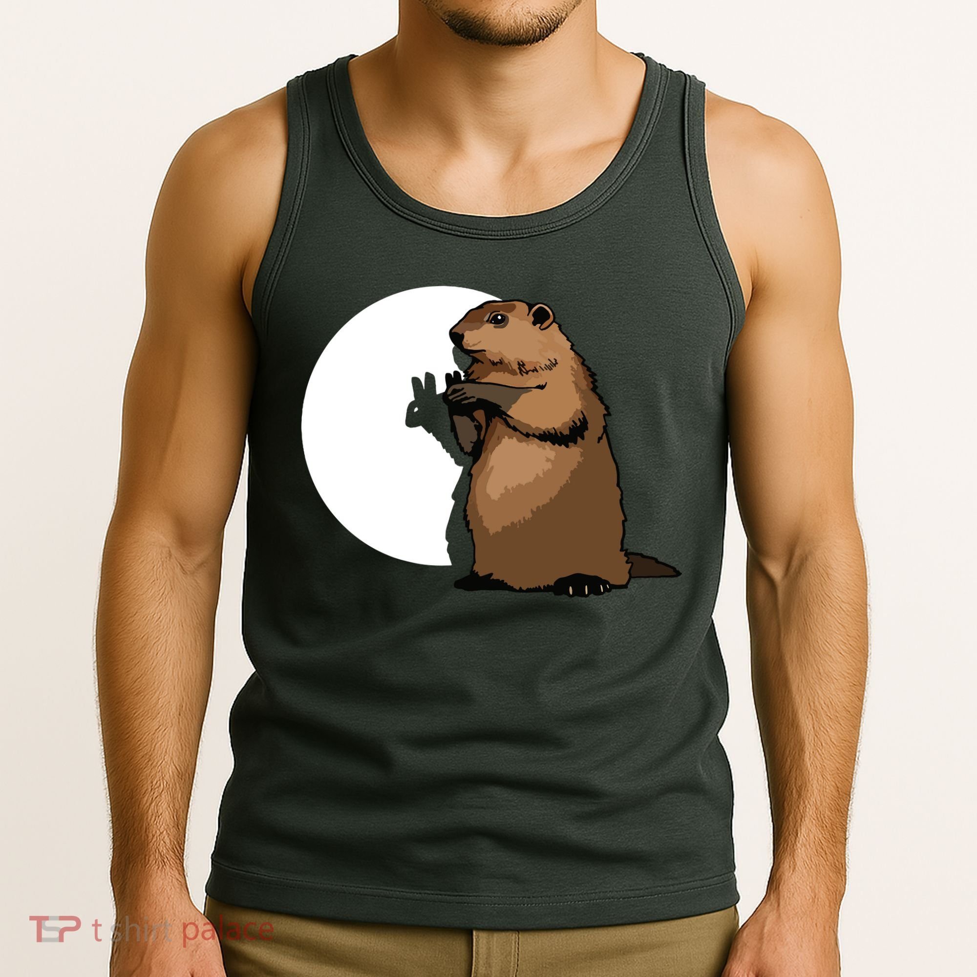 Groundhog Day Shadow Puppet Funny Gift Tank Top