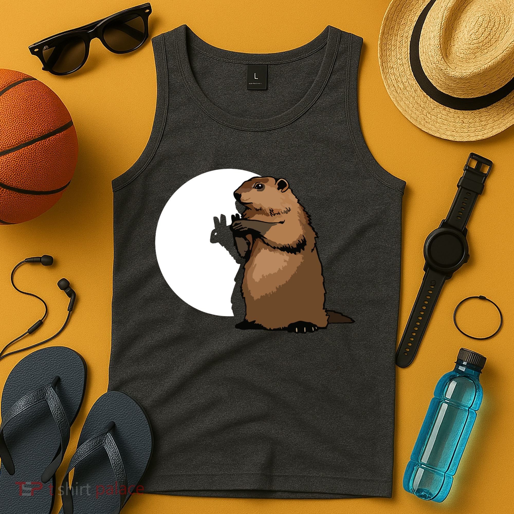 Groundhog Day Shadow Puppet Funny Gift Tank Top
