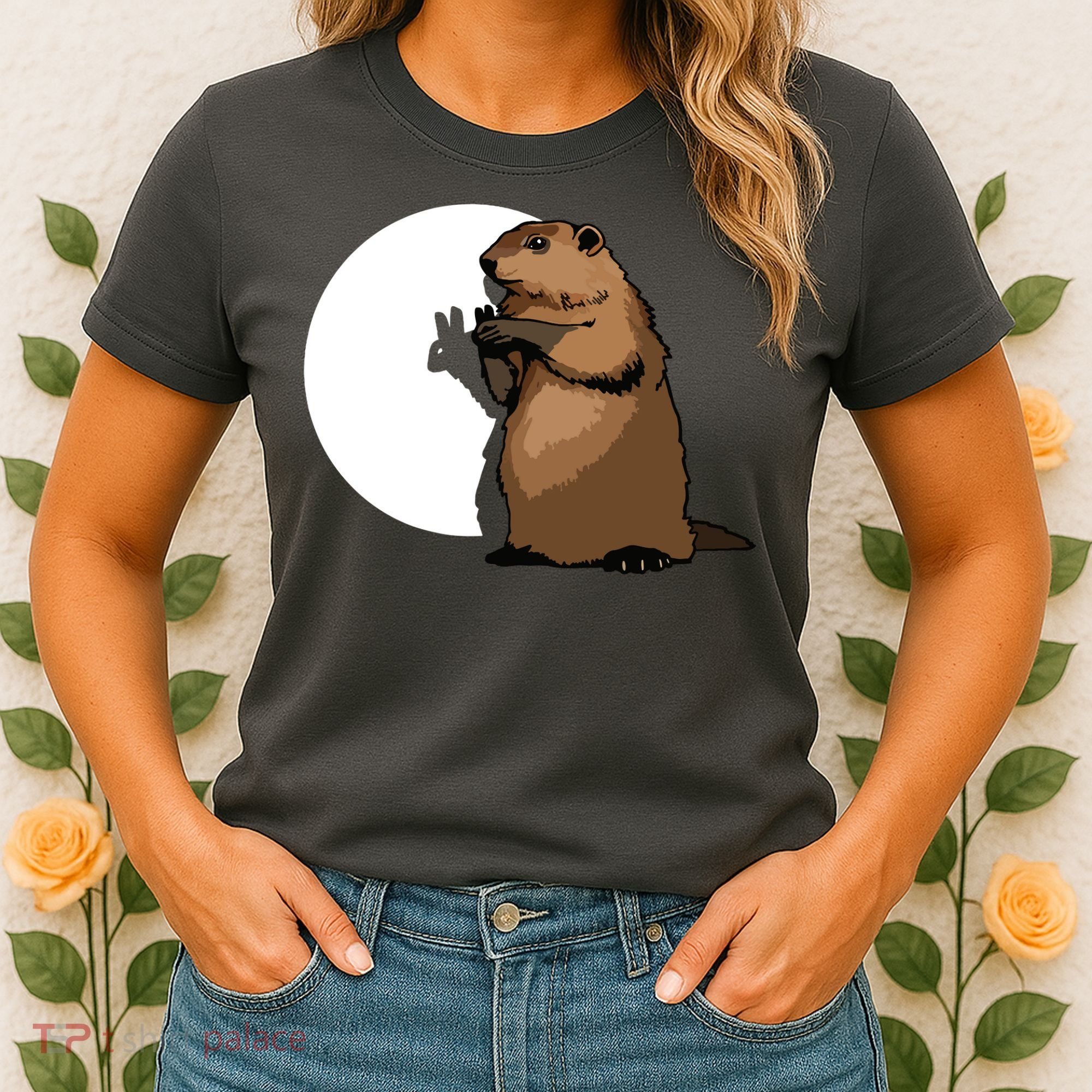 Groundhog Day Shadow Puppet Funny Gift Women's T-Shirt