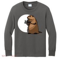 Groundhog Day Shadow Puppet Funny Gift Kids Long Sleeve Shirt thumb 0