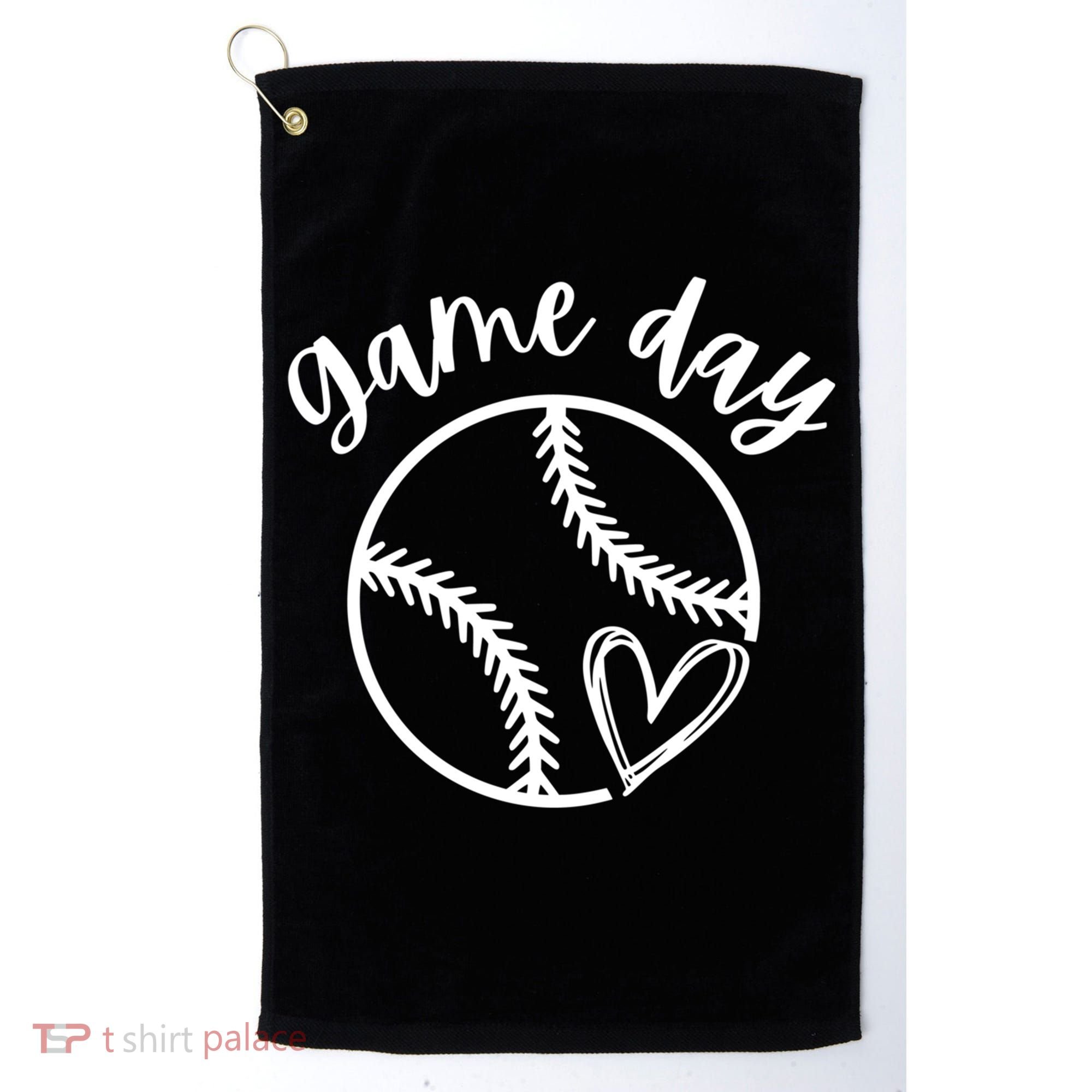 Game Day Softball Heart Love S Or Baseball Great Gift Golf Towel