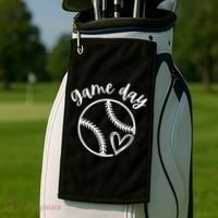 Game Day Softball Heart Love S Or Baseball Great Gift Golf Towel thumb 2