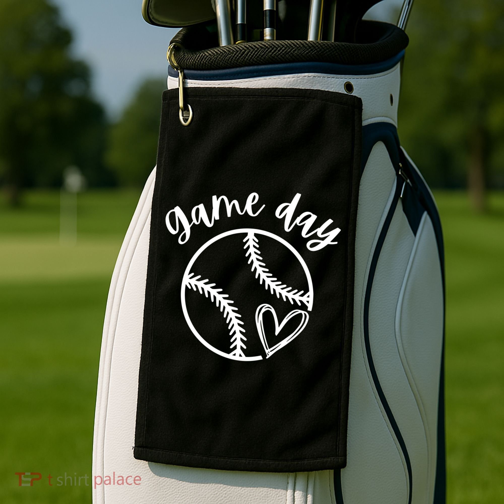 Game Day Softball Heart Love S Or Baseball Great Gift Golf Towel