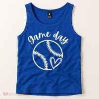 Game Day Softball Heart Love S Or Baseball Great Gift Tank Top thumb 2