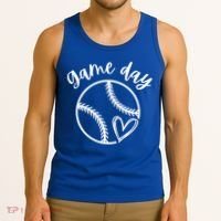 Game Day Softball Heart Love S Or Baseball Great Gift Tank Top thumb 3