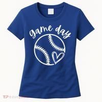 Game Day Softball Heart Love S Or Baseball Great Gift Women's T-Shirt thumb 0