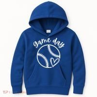 Game Day Softball Heart Love S Or Baseball Great Gift Kids Hoodie thumb 0