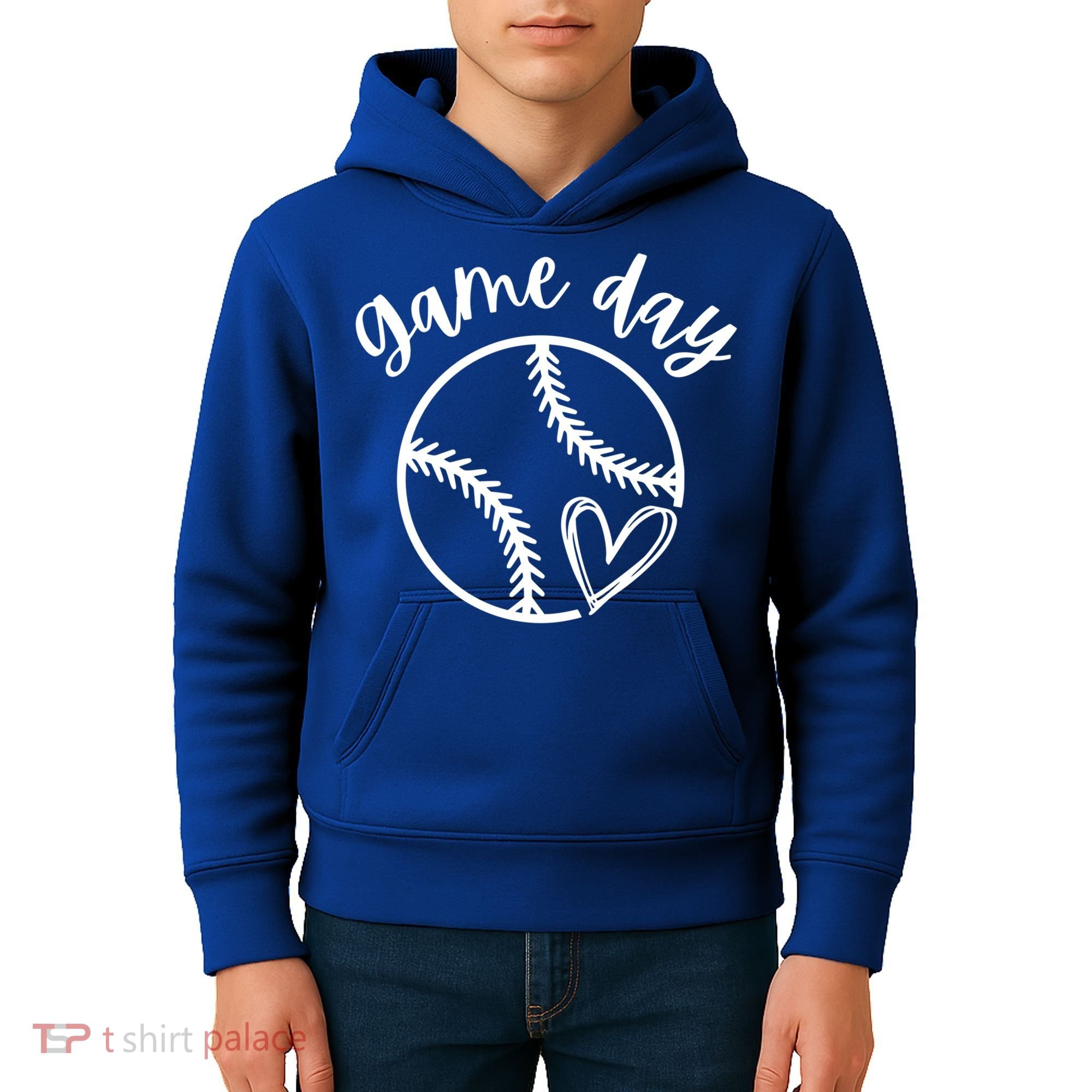 Game Day Softball Heart Love S Or Baseball Great Gift Kids Hoodie