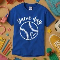 Game Day Softball Heart Love S Or Baseball Great Gift Kids T-Shirt thumb 3