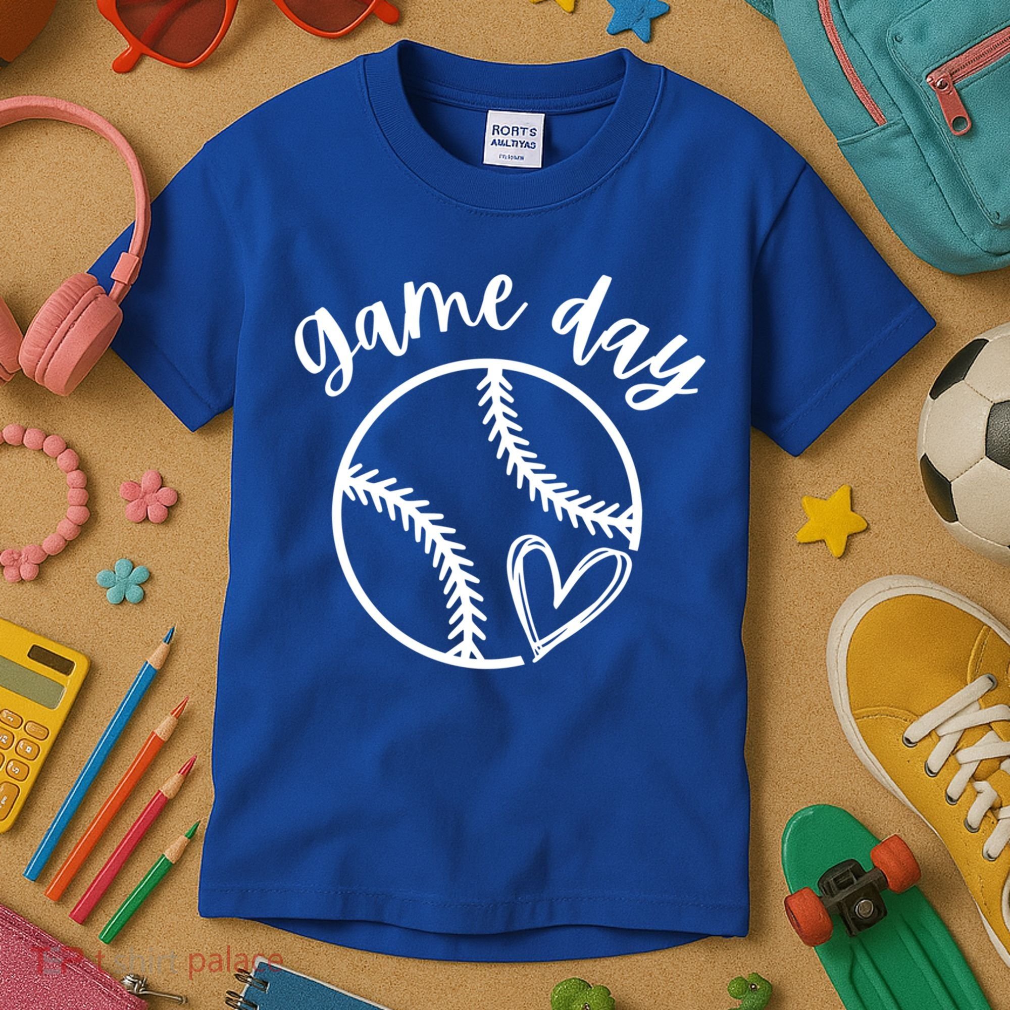 Game Day Softball Heart Love S Or Baseball Great Gift Kids T-Shirt