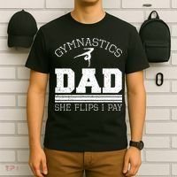 Gymnastics Dad She Flips I Pay Gymnast Balance Gymnastics T-Shirt thumb 6