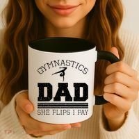 Gymnastics Dad She Flips I Pay Gymnast Balance Gymnastics Coffee Mug thumb 3