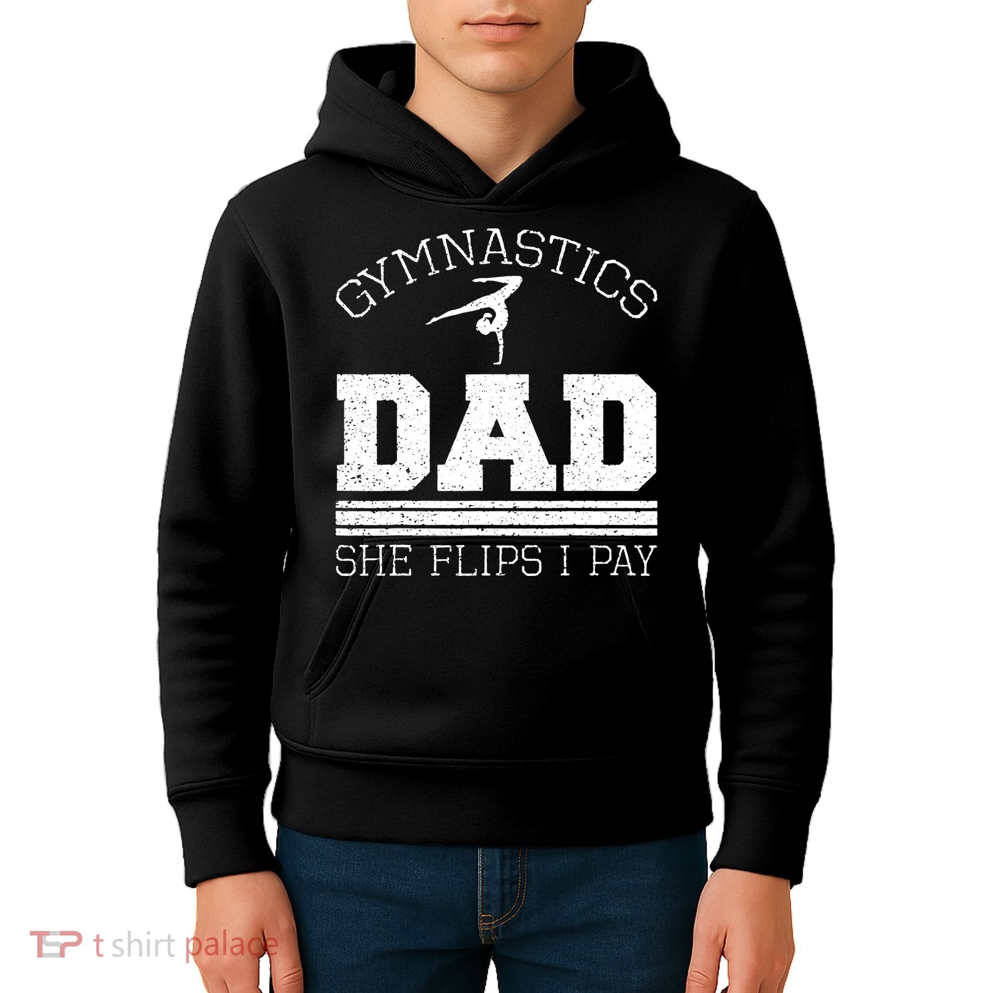 Gymnastics Dad She Flips I Pay Gymnast Balance Gymnastics Kids Hoodie