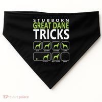 Great Dane Shirts Stubborn Great Dane Tricks Dog USA-Made Doggie Bandana thumb 0
