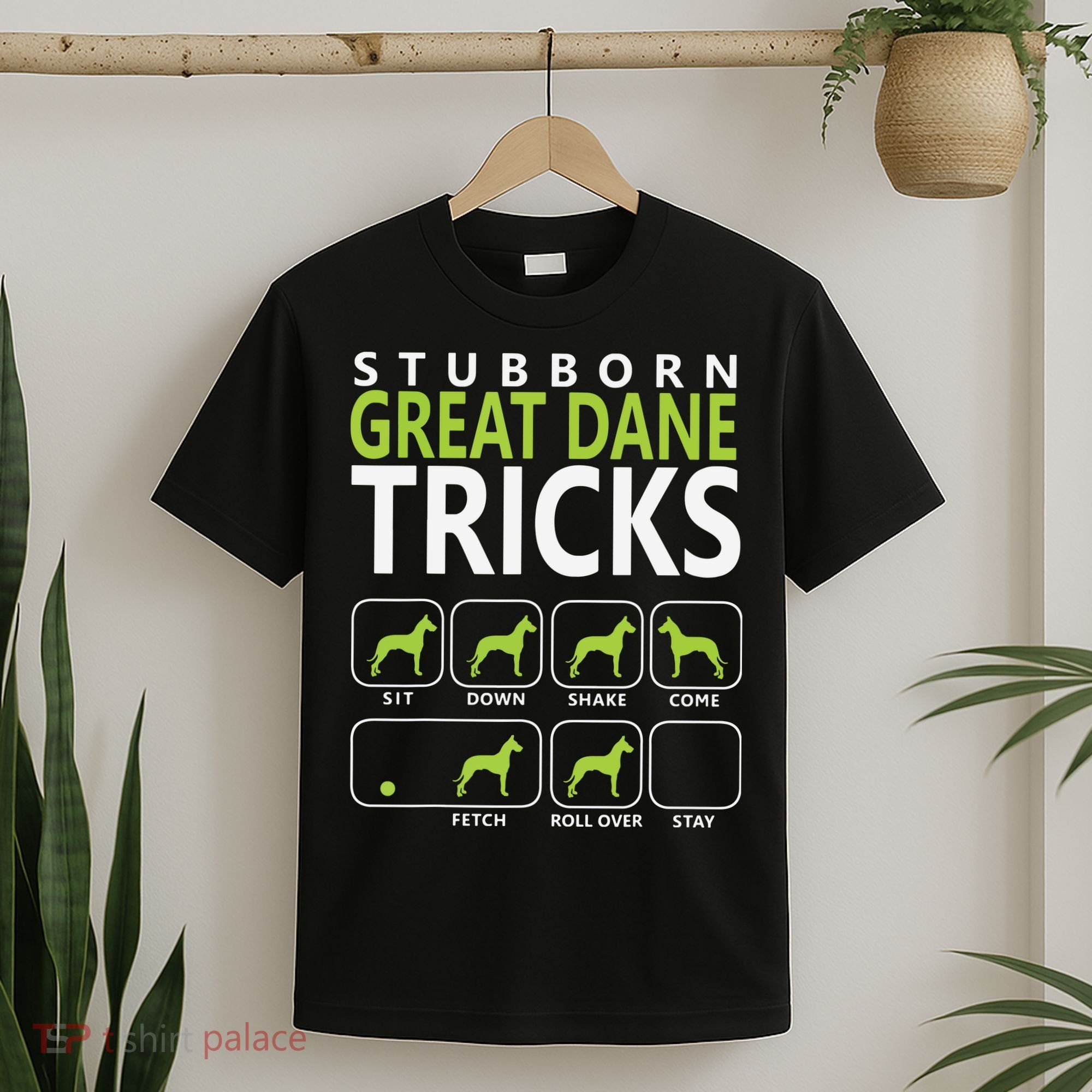 Great Dane Shirts Stubborn Great Dane Tricks Dog T-Shirt