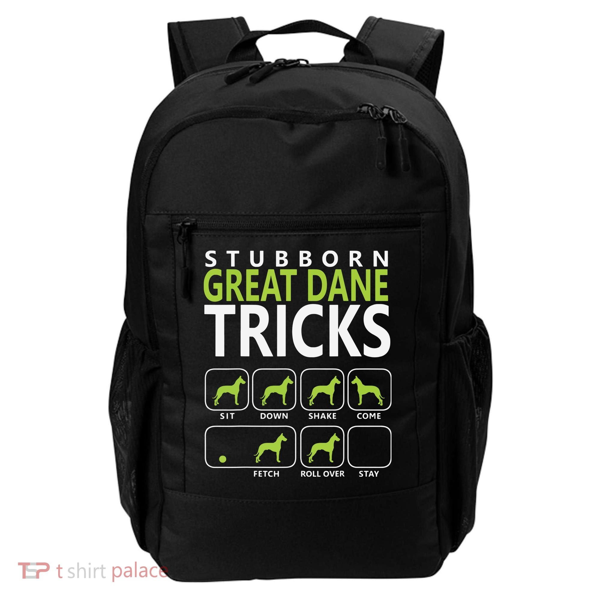 Great Dane Shirts Stubborn Great Dane Tricks Dog Backpack