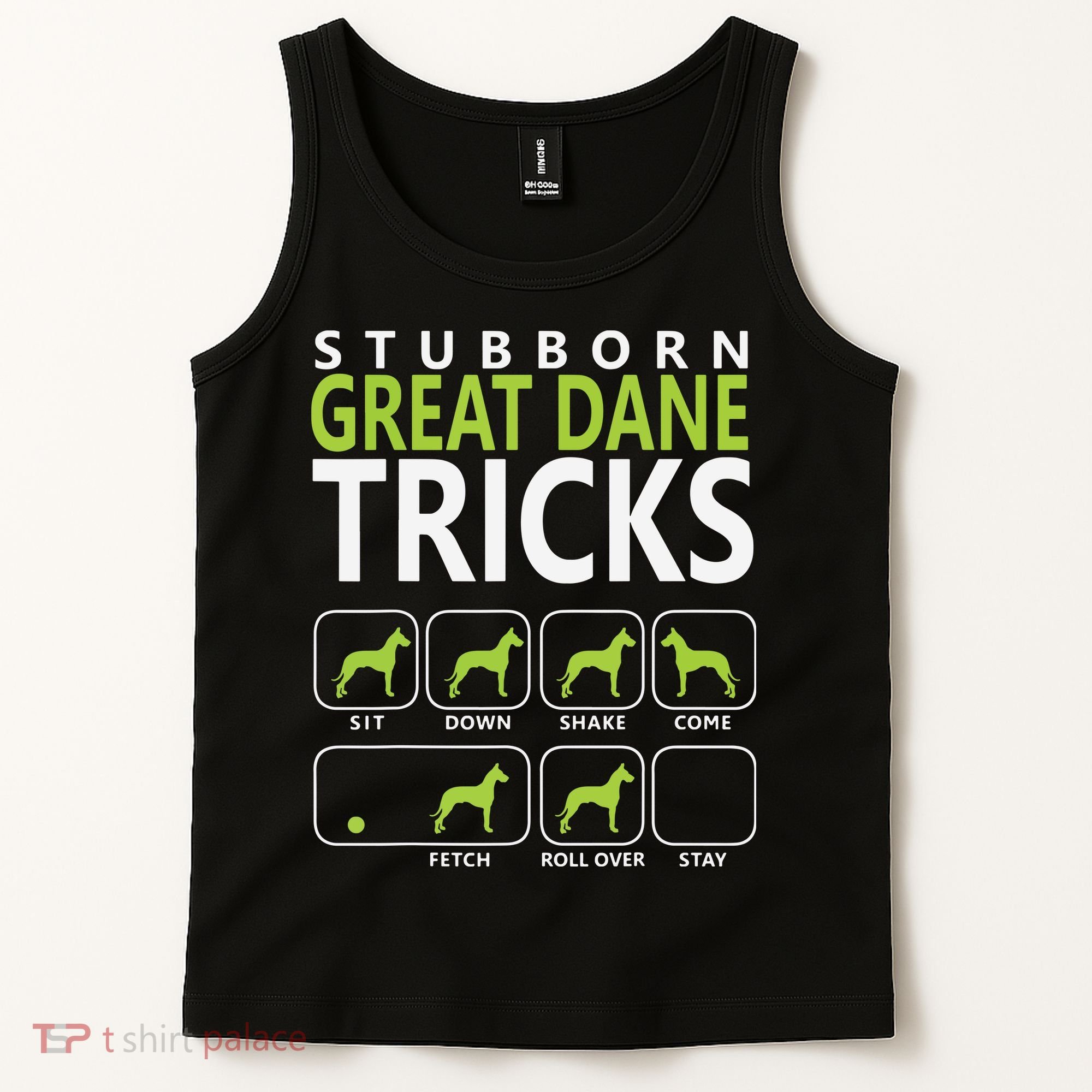 Great Dane Shirts Stubborn Great Dane Tricks Dog Tank Top