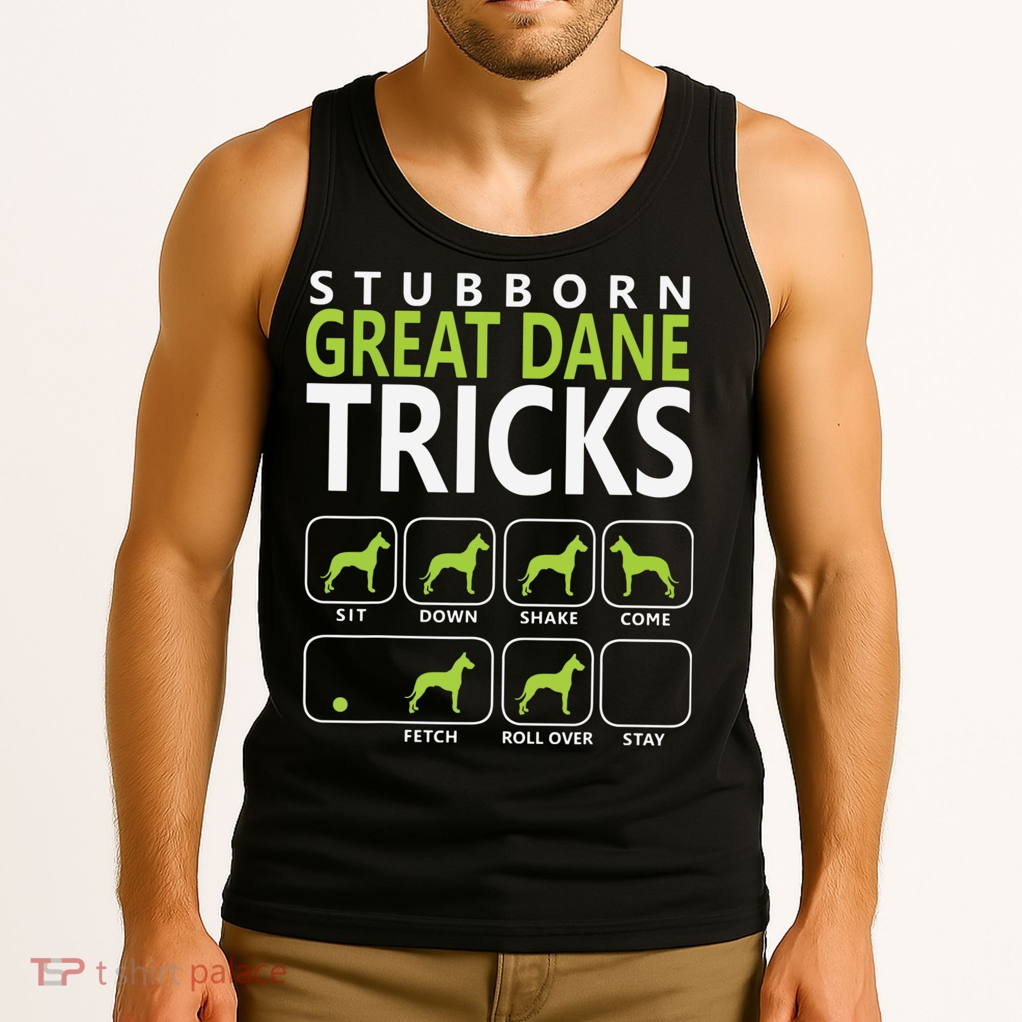 Great Dane Shirts Stubborn Great Dane Tricks Dog Tank Top