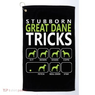 Great Dane Shirts Stubborn Great Dane Tricks Dog Golf Towel