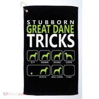 Great Dane Shirts Stubborn Great Dane Tricks Dog Golf Towel thumb 0