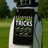 Great Dane Shirts Stubborn Great Dane Tricks Dog Golf Towel thumb 2