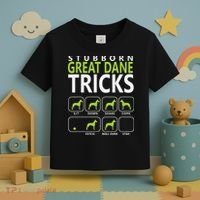 Great Dane Shirts Stubborn Great Dane Tricks Dog Toddler T-Shirt thumb 3