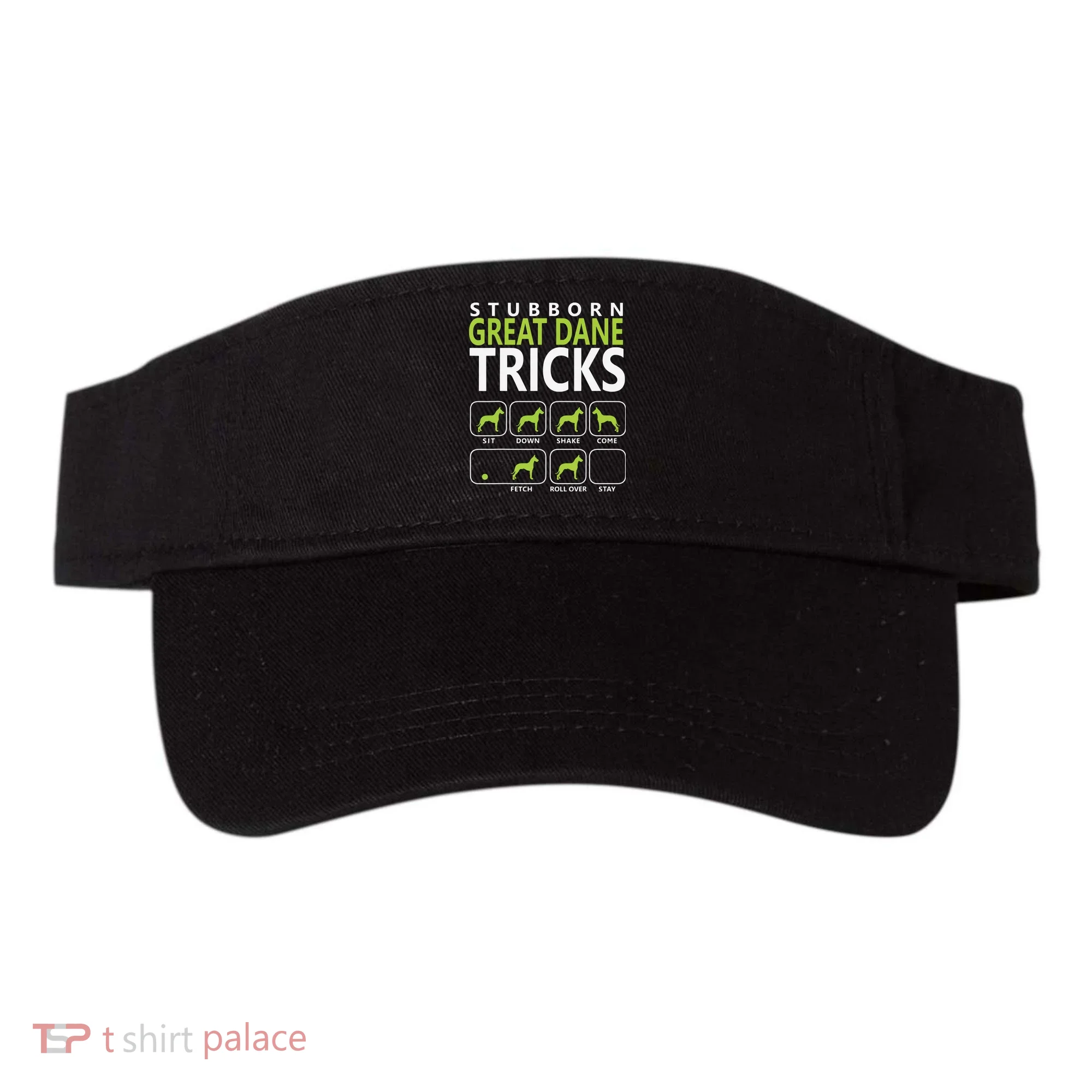 Great Dane Shirts Stubborn Great Dane Tricks Dog Visor