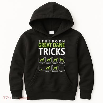 Great Dane Shirts Stubborn Great Dane Tricks Dog Kids Hoodie
