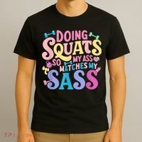 Gym Doing Squats So My Ass Matches My Sass Colorful T-Shirt thumb 3