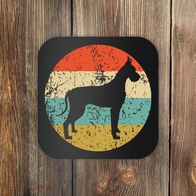 Great Dane Shirts Vintage Retro Great Dane Dog Coaster