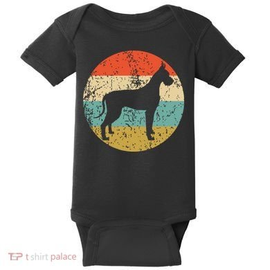 Great Dane Shirts Vintage Retro Great Dane Dog Baby Bodysuit