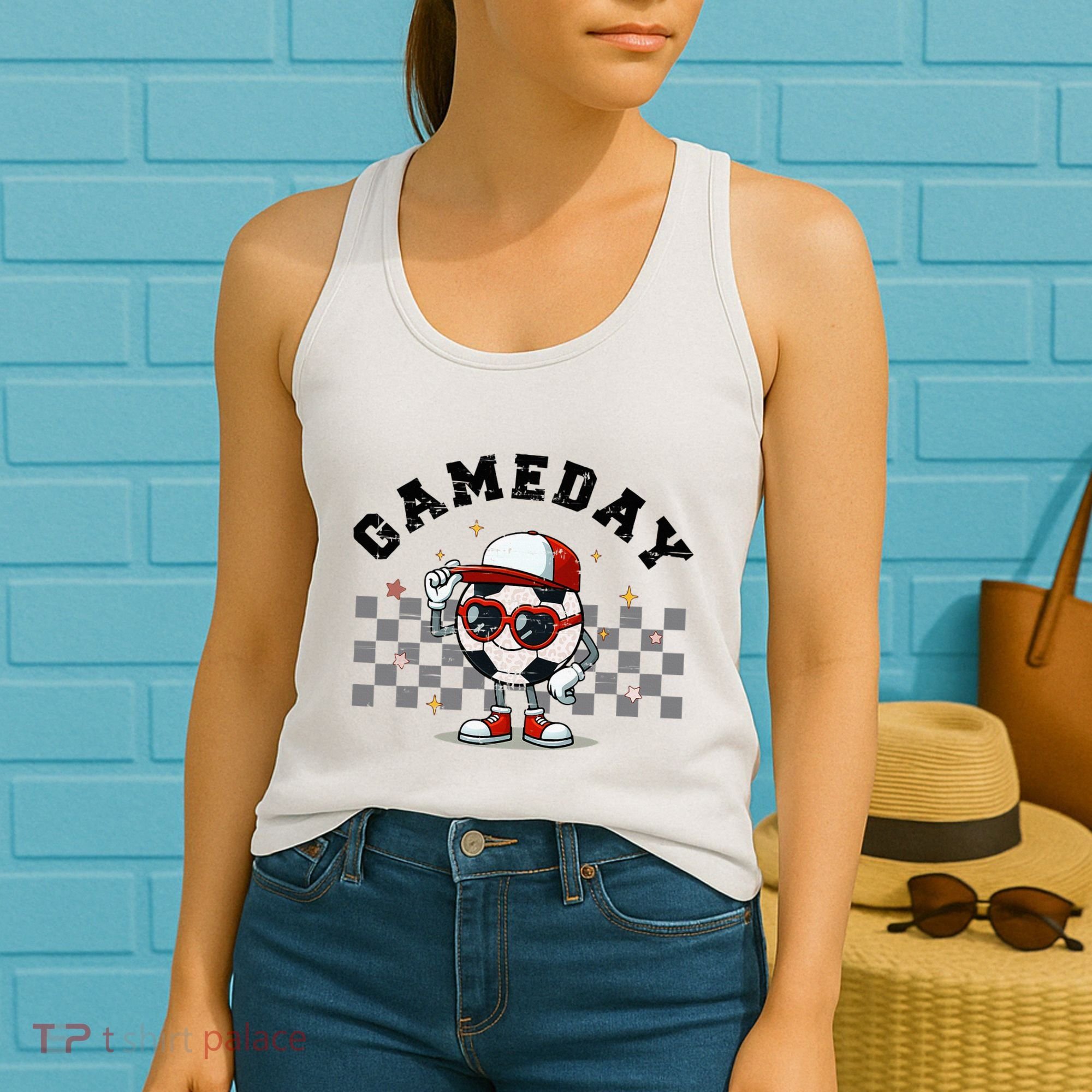 Game Day Soccer Funny Game Day Soccer Sport Lover Women's Tank Top