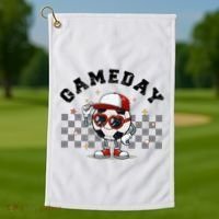 Game Day Soccer Funny Game Day Soccer Sport Lover Golf Towel thumb 1