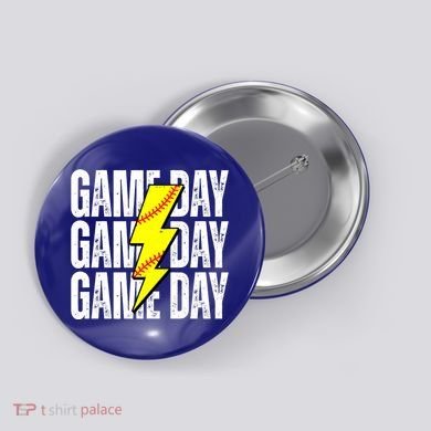 Game Day Softball Sport Vintage Button