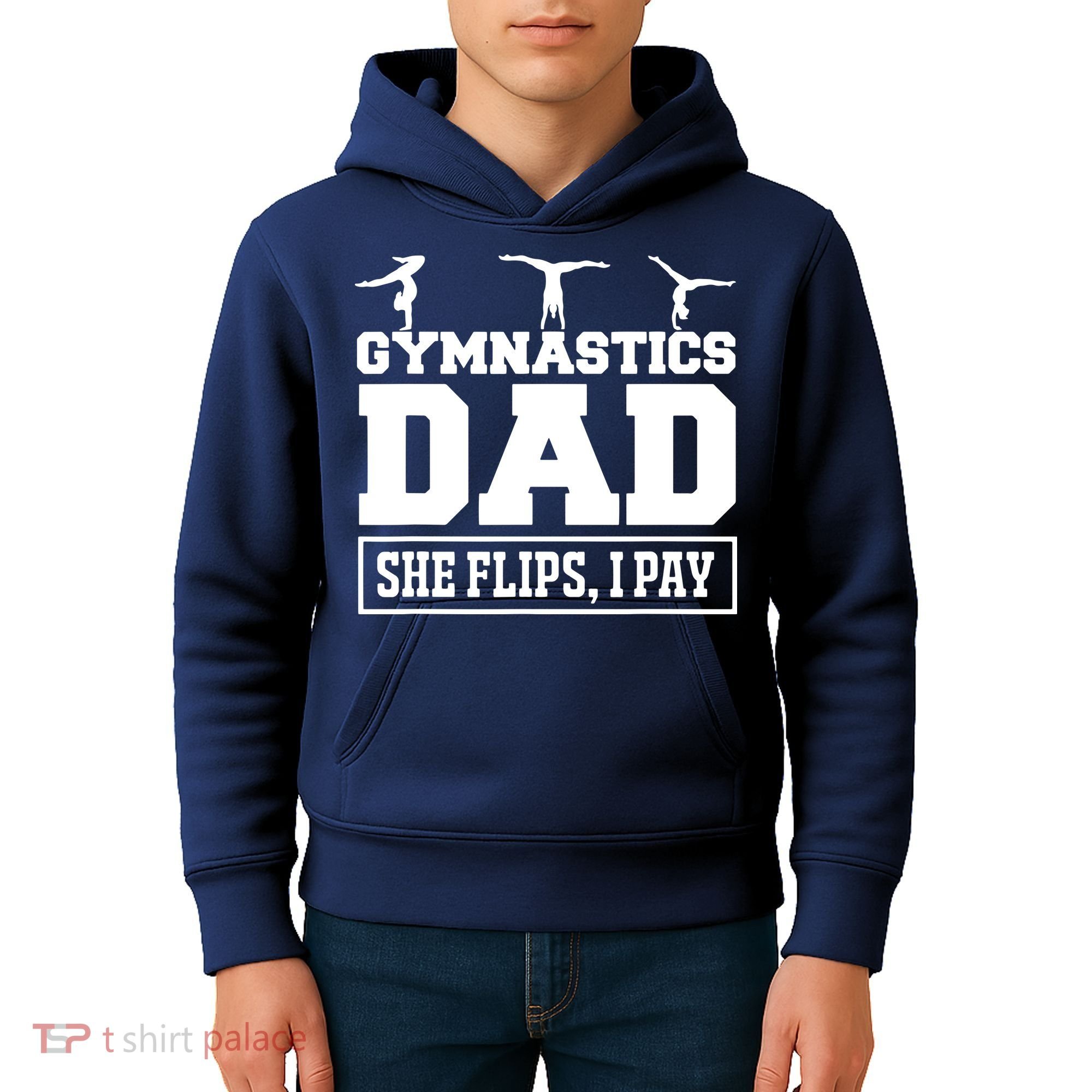 Gymnastics Dad She Flips I Pay Gymnastics Dad Gifts Kids Hoodie