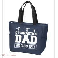 Gymnastics Dad She Flips I Pay Gymnastics Dad Gifts Tote Bag thumb 3