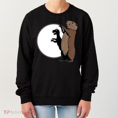 GroundhogS Dinosaur Shadow Puppet Funny Groundhog Day Women's Sweatshirt