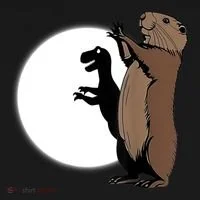 GroundhogS Dinosaur Shadow Puppet Funny Groundhog Day Doggie Tank thumb 4